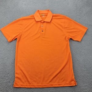 Izod Golf Shirt Mens Medium X-Treme Function‎ Orange Short Sleeve Golf Polo